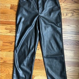 Madewell black straight vegan leather pants